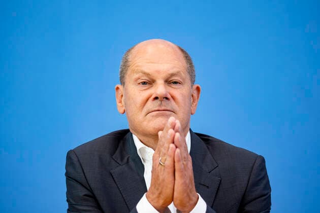 News Themen der Woche KW32 News Bilder des Tages Bundeskanzler Olaf Scholz waehred der Sommerpressekonferenz in der Bundespressekonferenz in Berlin am 11. August 2022. Sommerpressekonferenz des Bundeskanzlers *** Chancellor Olaf Scholz waehred the summer press conference at the Federal Press Conference in Berlin on August 11, 2022 Summer press conference of the Federal Chancellor