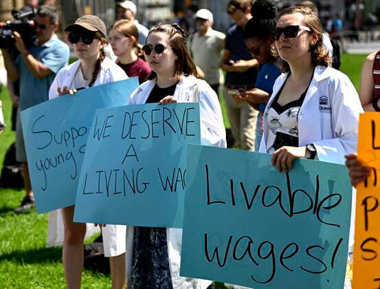August 11, 2022, Ottawa, ON, CAN: Scientists and researchers rally on Parliament Hill to call on the federal government to increase funding for graduate and post-doctoral scholars, during the öÄuSupport Our ScienceöÄÃ¹ rally on Parliament Hill in Ottawa, on Thursday, Aug. 11, 2022. Ottawa CAN  - ZUMAc35_ 20220811_zaf_c35_034 Copyright: xJustinxTangx
