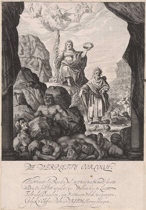 Display of Crushing the War, 1648; The limited war; Allegories on the Peace of Munster; The six shows that exhibits on the Schouburg (...) are the 1648 Iunij. Display of crushing the war. Part of the impressions raised on June 23, 1648 at the Schouwburg in Amsterdam following the conclusion of the Munster peace. The fifth show shows how the war is crushed under a stack of boulders. DEUCALION AND PEACE. In the caption a verse of 4 lines in Dutch. Copyright: xpiemagsx rykslarge07062021part3-29751 !ACHTUNG AUFNAHMEDATUM GESCHÄTZT!