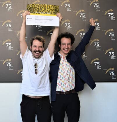 Locarno, Swiss Locarno Film Festival 2022 Award Ceremony Palmares photocall In the picture: Leonhad Mullner director and Robin Kleger director Pardi di Domani Best Direction Award  Copyright: xNickxZonnax xipa-agency.netx xNickxZonnax