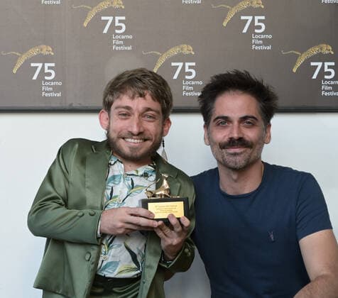 Locarno, Swiss Locarno Film Festival 2022 Award Ceremony Palmares photocall In the picture: Giovanni Venturi actor Pardino Oro Swiss Life for the Best Auterur Short Leopards of Tomorrow  Copyright: xNickxZonnax xipa-agency.netx xNickxZonnax