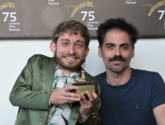 Locarno, Swiss Locarno Film Festival 2022 Award Ceremony Palmares photocall In the picture: Giovanni Venturi actor Pardino Oro Swiss Life for the Best Auterur Short Leopards of Tomorrow  Copyright: xNickxZonnax xipa-agency.netx xNickxZonnax