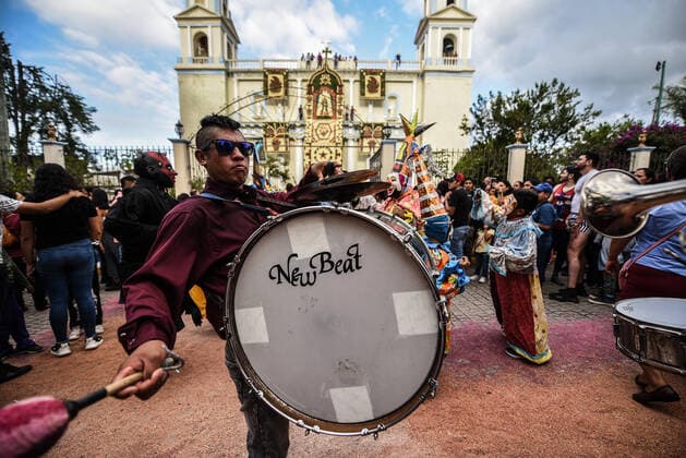 August 15, 2022: Thousands of dancers and people celebrate the patron saint festival in honor of the Virgin of the Ascension in the community of Teocelo - ZUMAqp1_ 20220815_zip_qp1_021 Copyright: xHectorxAdolfoxQuintanarxPerezx