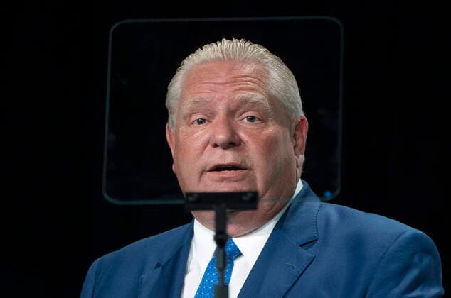 August 15, 2022, Ottawa, ON, Canada: Ontario Premier Doug Ford speaks to the Association of Municipalities Ontario conference, Monday, August 15, 2022 in Ottawa. Ottawa Canada  - ZUMAc35_ 20220815_zaf_c35_003 Copyright: xAdrianxWyldx