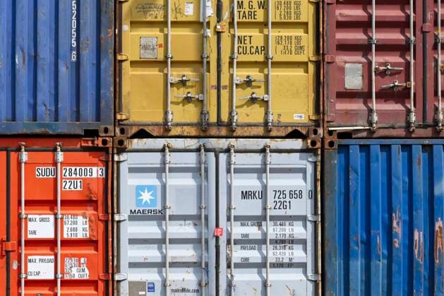 Gestapelte LKW Container, Schweiz, 17.08.2022 *** Stacked truck containers, Switzerland, 17 08 2022 