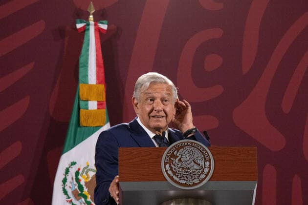 August 18, 2022, Mexico City, Mexico City, Mexico: August 18, 2022, Mexico City, Mexico: Mexican President, Andres Manuel Lopez Obrador, gave his morning news conference at the National Palace. During the event he spoke about the issue of the miners trapped in Sabinas. on August 18, 2022 in Mexico City, Mexico. Mexico City Mexico - ZUMAe321 20220818_zia_e321_010 Copyright: xAlexxDalton xEyepixxGroupx