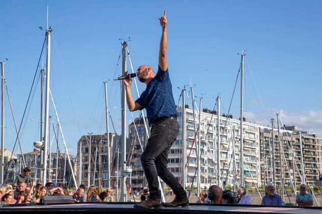 Stan Van Samang pictured during the Zomerhit music event of Radio 2, the popular radio channel of Flemish public broadcaster VRT, Saturday 20 August 2022 in Brussels.  DIRKxWAEM 40025013