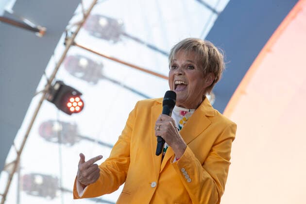 Magriet Hermans pictured during the Zomerhit music event of Radio 2, the popular radio channel of Flemish public broadcaster VRT, Saturday 20 August 2022 in Brussels.  DIRKxWAEM 40025073