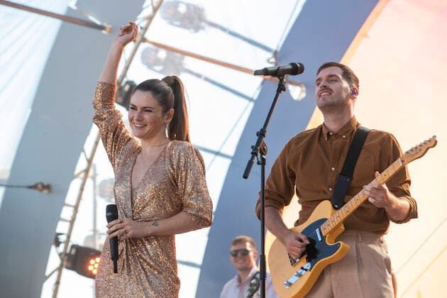 The Starlings pictured during the Zomerhit music event of Radio 2, the popular radio channel of Flemish public broadcaster VRT, Saturday 20 August 2022 in Brussels.  DIRKxWAEM 40025449