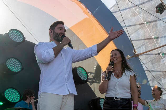 Metejoor and Snelle pictured during the Zomerhit music event of Radio 2, the popular radio channel of Flemish public broadcaster VRT, Saturday 20 August 2022 in Brussels.  DIRKxWAEM 40025821
