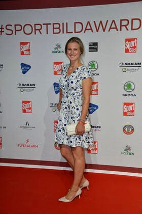 Britta Heidemann Olympic champion epee fencing on arrival at the SPORT BILD Awards ceremony in the Fischauktionshalle in Hamburg on 22 08 2022