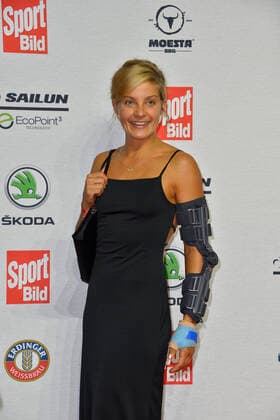 Silvia Mittermueller snowboarder arriving at the SPORT BILD Award ceremony at the Fischauktionshalle in Hamburg on 22 08 2022