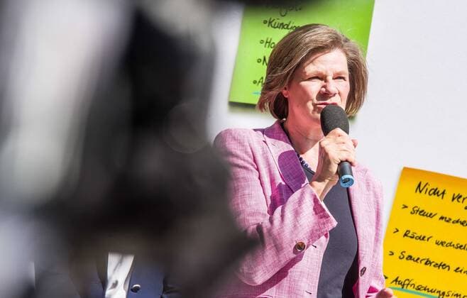August 23, 2022, Munich, Bavaria, Germany: Professorin Ulrike Protzer (Lehrstuhl foÂ¼r Virologie an der Technischen UniversitoÂ¤t MoÂ¼nchen). Under the motto of Na Sicher , the Bavarian Health Minister Klaus Holetschek kicked off the new Coronavirus Covid-19 communication campaign. Through this campaign, the Ministry is providing information for the coming Fall and Winter and regarding Coronavirus booster vaccinations. Appearing alongside Minister Holetschek were Beatrix Zurek of the Munich city Health Department, as well as famed Virologist Professor Ulrike Protzer of TU Muenchen University. Munich Germany - ZUMAb160 20220823_zbp_b160_042 Copyright: xSachellexBabbarx