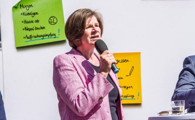 August 23, 2022, Munich, Bavaria, Germany: Professorin Ulrike Protzer (Lehrstuhl foÂ¼r Virologie an der Technischen UniversitoÂ¤t MoÂ¼nchen). Under the motto of Na Sicher , the Bavarian Health Minister Klaus Holetschek kicked off the new Coronavirus Covid-19 communication campaign. Through this campaign, the Ministry is providing information for the coming Fall and Winter and regarding Coronavirus booster vaccinations. Appearing alongside Minister Holetschek were Beatrix Zurek of the Munich city Health Department, as well as famed Virologist Professor Ulrike Protzer of TU Muenchen University. Munich Germany - ZUMAb160 20220823_zbp_b160_044 Copyright: xSachellexBabbarx