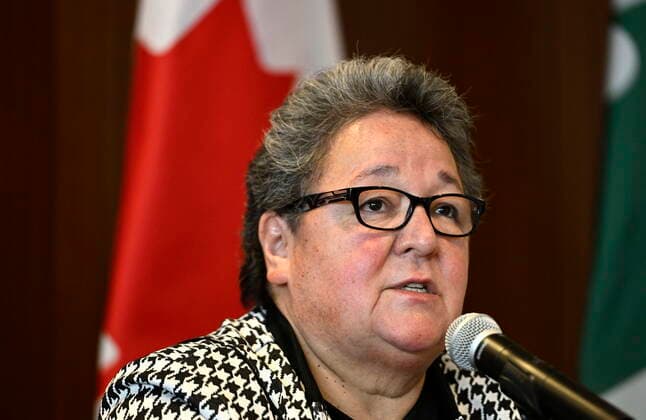 August 23, 2022, Ottawa, ON, CAN: Marilee Nowgesic, CEO of the Canadian Indigenous Nurses Association, speaks during a news conference announcing the appointment of Dr. Leigh Chapman as CanadaöÄÃ s Chief Nursing Officer, in Ottawa, on Tuesday, Aug. 23, 2022. Ottawa CAN - ZUMAc35_ 20220823_zaf_c35_022 Copyright: xJustinxTangx