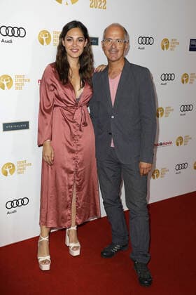 Nilam Farooq and Christoph Maria Herbst, the two award winners at the Ernst Lubitsch Award ceremony on 23 08 2022 in Berlin Ernst Lubitsch Award ceremony 2022 in Berlin