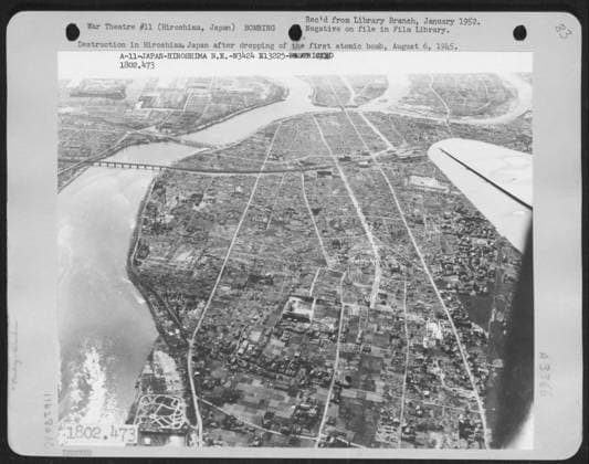 Destruction In Hiroshima, Japan After Dropping Of The First Atomic Bomb, August 6, 1945. Copyright: xpiemagsx japapie03072022-600 !ACHTUNG AUFNAHMEDATUM GESCHÄTZT!