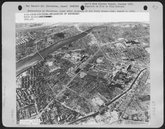 Destruction In Hiroshima, Japan After Dropping Of The First Atomic Bomb, August 6, 1945. Copyright: xpiemagsx japapie03072022-608 !ACHTUNG AUFNAHMEDATUM GESCHÄTZT!