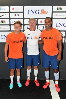 Champions for Charity Mick Schuhmacher , David Coulthardt and Patrick Esume on the occasion of the charity football match Champions for Charity The charity football match in honor of Michael Schumacher on 24 08 2022 at Deutsche Bank Park, Frankfurt Main 20220824MWI39658