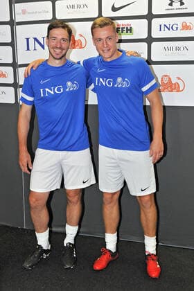 Champions for Charity Felix Neureuther and Felix Kroos on the occasion of the charity football match Champions for Charity The charity football match in honor of Michael Schumacher on 24 08 2022 at Deutsche Bank Park, Frankfurt Main 20220824MWI40005