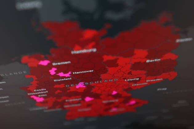 RKI dashboard, 7 day incidence is now 263.6 7 day incidence, RKI dashboard on a monitor on 26 08 2022 in Siegen Germany.