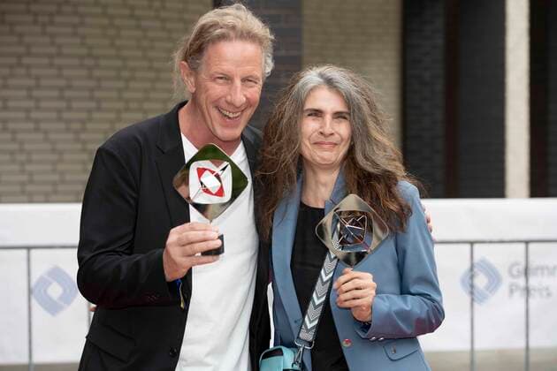 v l Richard HUBER, director, Laila STIELER, book award winner fiction for ,,Tina mobile,, red carpet, red carpet show, arrival, arrival, 58 award ceremony of the Adolf Grimme Prize Adolf Grimme Prize Grimme Prize in Marl, 26 08 2022 Ã