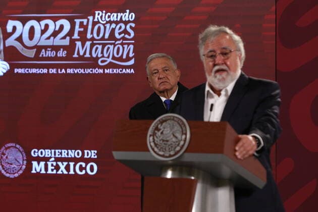 August 26, 2022, Mexico City, Mexico City, Mexico: August 26, 2022, Mexico City, Mexico: Alejandro Encinas, Undersecretary for Human Rights talks about Ayotzinapa case during Mexicos President Lopez Obrador daily briefing conference at national palace. on August 25, 2022 in Mexico City, Mexico. Mexico City Mexico - ZUMAe321 20220826_zia_e321_013 Copyright: xeyepixx