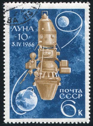 RUSSIA - CIRCA 1966: stamp printed by Russia, shows Luna 10, earth and moon, circa 1966 , 2353663.jpg, 1966, Earth, Luna, Russia, Seal, Soviet, aged, ancient, antique, apparatus, circle, curve, device, envelope, fly, globe, high-tech, historic, letter, mail, message, moon, old, orbit, path, philately, planet, postage, postcard, postmark, research, retro, russian, satellite, science, space, spaceship, stamp, trajectory, ussr, vintage,