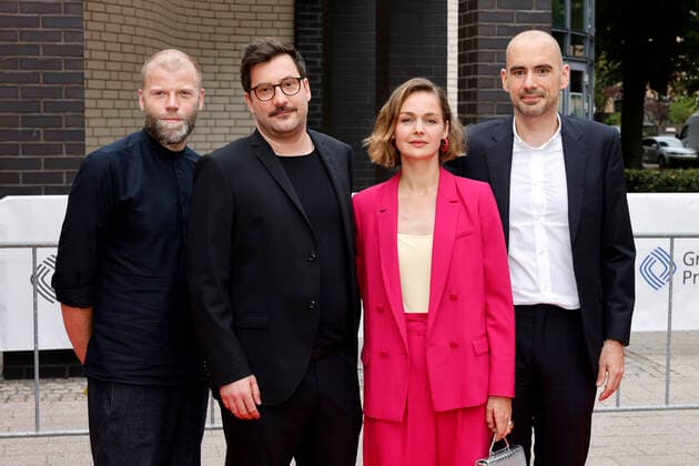 Guest, director Stefan Schaller, actress Luise Heyer and author Florian Oeller at the 58 Grimme Award 2022 ceremony at the Theater der Stadt Marl Marl, 26 08 2022 NRW Germany. Copyright: xChristophxHardtx