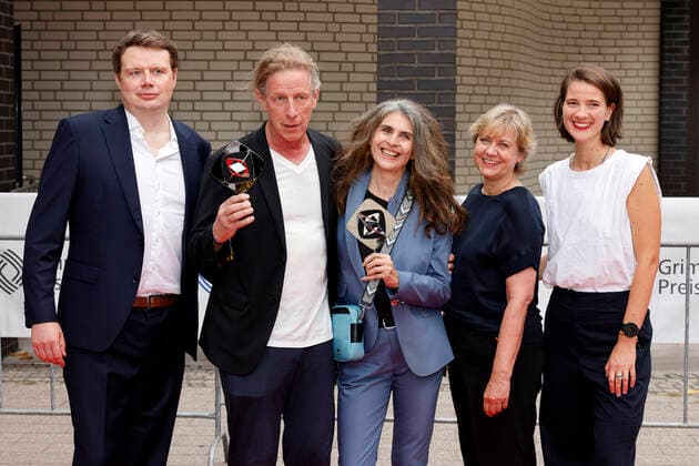 Director Richard Huber and author Laila Stieler 2 3 v l with team at the 58 award ceremony of the Grimme Award 2022 at the Theater der Stadt Marl Marl, 26 08 2022 NRW Germany Copyright: xChristophxHardtx