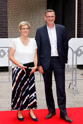 Politician Annegret Kramp Karrenbauer CDU with guest at the 58 award ceremony of the Grimme Award 2022 in the theater of the city Marl Marl, 26 08 2022 NRW Germany Copyright: xChristophxHardtx