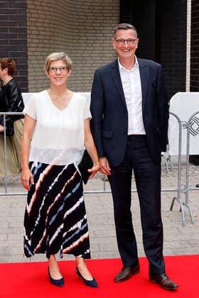 Politician Annegret Kramp Karrenbauer CDU with guest at the 58 award ceremony of the Grimme Award 2022 in the theater of the city Marl Marl, 26 08 2022 NRW Germany Copyright: xChristophxHardtx
