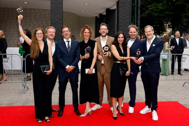 Creative director Thomas Schmitt and head writer Jakob Lundt with team at the 58 award ceremony of the Grimme Award 2022 at the Theater der Stadt Marl Marl, 26 08 2022 NRW Germany Copyright: xChristophxHardtx