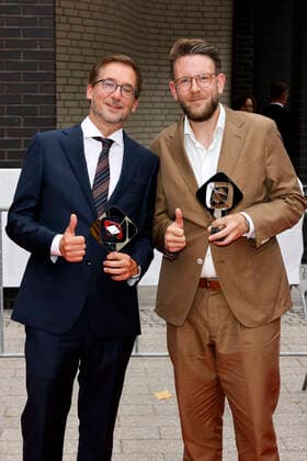 Creative Director Thomas Schmitt and Head Writer Jakob Lundt at the 58 Grimme Award 2022 ceremony at the Theater der Stadt Marl Marl, 26 08 2022 NRW Germany Copyright: xChristophxHardtx