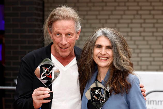 Director Richard Huber and author Laila Stieler at the 58 award ceremony of the Grimme Award 2022 at the Theater der Stadt Marl Marl, 26 08 2022 NRW Germany Copyright: xChristophxHardtx