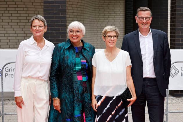Frauke Gerlach, director of the Grimme Institute, politician Claudia Roth Greens , politician Annegret Kramp Karrenbauer CDU and guest at the 58 award ceremony of the Grimme Prize 2022 in the theater of the city of Marl Marl, 26 08 2022 NRW Germany Copyright: xChristophxHardtx
