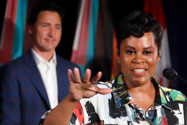 August 28, 2022, Ottawa, ON, Canada: Women, Gender Equality and Youth Minister Marci Ien announces federal funding for LGBTQ communities with Prime Minister Justin Trudeau in Ottawa on Sunday, August 28, 2022. Ottawa Canada  - ZUMAc35_ 20220828_zaf_c35_038 Copyright: xPatrickxDoylex