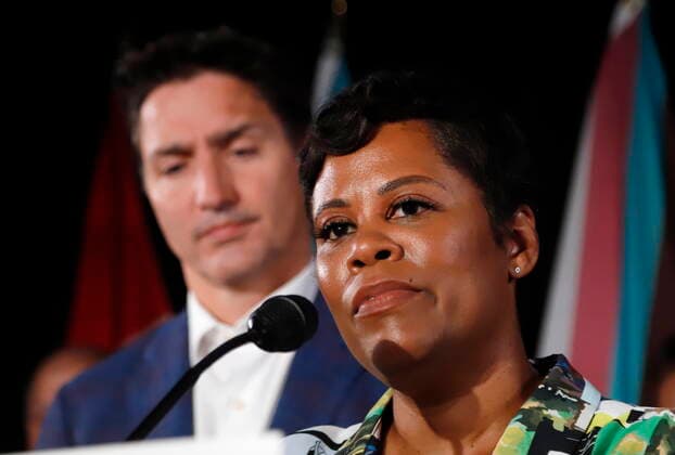 August 28, 2022, Ottawa, ON, Canada: Women, Gender Equality and Youth Minister Marci Ien announces federal funding for LGBTQ communities with Prime Minister Justin Trudeau in Ottawa on Sunday, August 28, 2022. Ottawa Canada  - ZUMAc35_ 20220828_zaf_c35_041 Copyright: xPatrickxDoylex