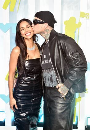 NEWARK, NEW JERSEY - AUGUST 28: Michele Maturo and Blackbear at the 2022 MTV VMAs at Prudential Center on August 28, 2022 in Newark, New Jersey. Copyright: xJohnxPalmerx