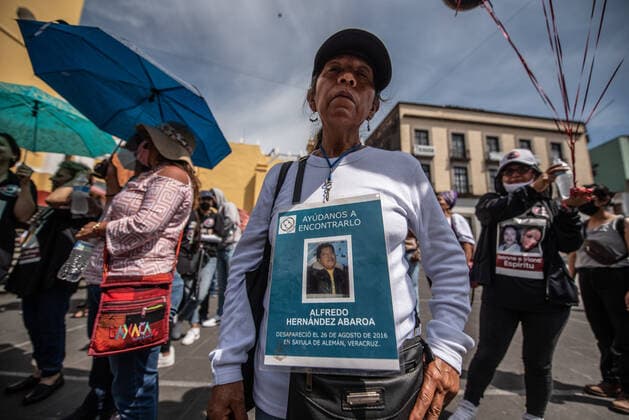 August 30, 2022: Mothers of the disappeared commemorate the day of the disappeared person with a demonstration in Xalapa. This in order for the government to support the tasks of searching and identifying the disappeared persons in Mexico. - ZUMAqp1_ 20220830_zip_qp1_030 Copyright: xHectorxAdolfoxQuintanarxPerezx