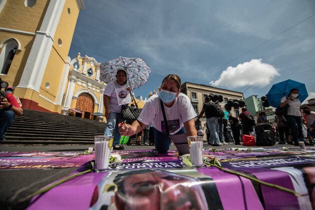 August 30, 2022: Mothers of the disappeared commemorate the day of the disappeared person with a demonstration in Xalapa. This in order for the government to support the tasks of searching and identifying the disappeared persons in Mexico. - ZUMAqp1_ 20220830_zip_qp1_034 Copyright: xHectorxAdolfoxQuintanarxPerezx