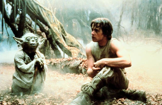 Star Wars Star Wars, aka Krieg der Sterne, USA 1977, Regie: George Lucas, Charaktere: Yoda und Luke Skywalker, USA Copyright: IFTNxPlus UnitedArchivesIFTNP_1900029 EDITORIAL USE ONLY !ACHTUNG AUFNAHMEDATUM GESCHÄTZT!