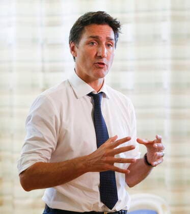 September 1, 2022, WINNIPEG, MANITOBA, CANADA: Prime Minister Justin Trudeau speaks to media after a visit with nursing students at the School of Nursing in the St Boniface University in Winnipeg, Thursday, September 1, 2022. WINNIPEG CANADA  - ZUMAc35_ 20220901_zaf_c35_035 Copyright: xJohnxWoodsx