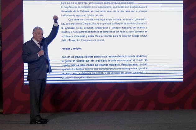 Press Conference AndrÃ s Manuel Lopez Obrador AndrÃ s Manuel Lopez Obrador, President of Mexico, reads part of a letter sent to him by his US counterpart, Joe Biden, during a press conference in the Treasury Room of the National Palace in Mexico City. Mexico City Mexico City Mexico  Copyright: xGerardoxVieyrax originalFilename: vieyra-notitle220902_np1UV.jpg