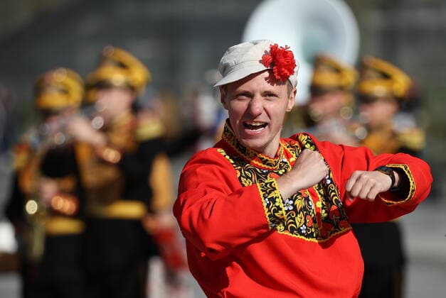 MOSCOW REGION, RUSSIA - SEPTEMBER 3, 2022: Members of the Central Military Band of the Russian Defense Ministry take part in a performance as part of the 15th Spasskaya Tower International Military Music Festival by the Main Cathedral of the Russian Armed Forces in Kubinka. Mikhail Tereshchenko TASS  TS14060E
