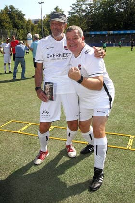 Rolf Fuhrmann and Elton at the charity football match Kicken mit Herz for the benefit of the childrens heart ward of the University Hospital Eppendorf on 4 09 2022 in Hamburg Kicken mit Herz 2022 charity football match in Hamburg