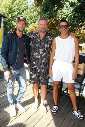 Ingo Pohlmann, Sasha and Jorge Gonzalez at the charity football match Kicken mit Herz for the benefit of the childrens cardiac ward of the University Hospital Eppendorf on 4 09 2022 in Hamburg Kicken mit Herz 2022 charity football match in Hamburg