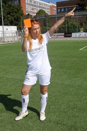 Esther Roling at the charity soccer match Kicken mit Herz for the benefit of the childrens cardiac ward of the University Hospital Eppendorf on 4 09 2022 in Hamburg Kicken mit Herz 2022 charity soccer match in Hamburg