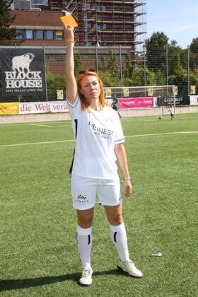 Esther Roling at the charity soccer match Kicken mit Herz for the benefit of the childrens cardiac ward of the University Hospital Eppendorf on 4 09 2022 in Hamburg Kicken mit Herz 2022 charity soccer match in Hamburg