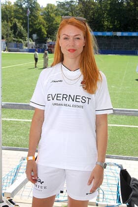 Esther Roling at the charity soccer match Kicken mit Herz for the benefit of the childrens cardiac ward of the University Hospital Eppendorf on 4 09 2022 in Hamburg Kicken mit Herz 2022 charity soccer match in Hamburg